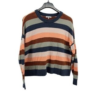 Madewell Sweater Elmwood Stripe Womens Medium Pre-Owned Merino Wool Alpaca Blend